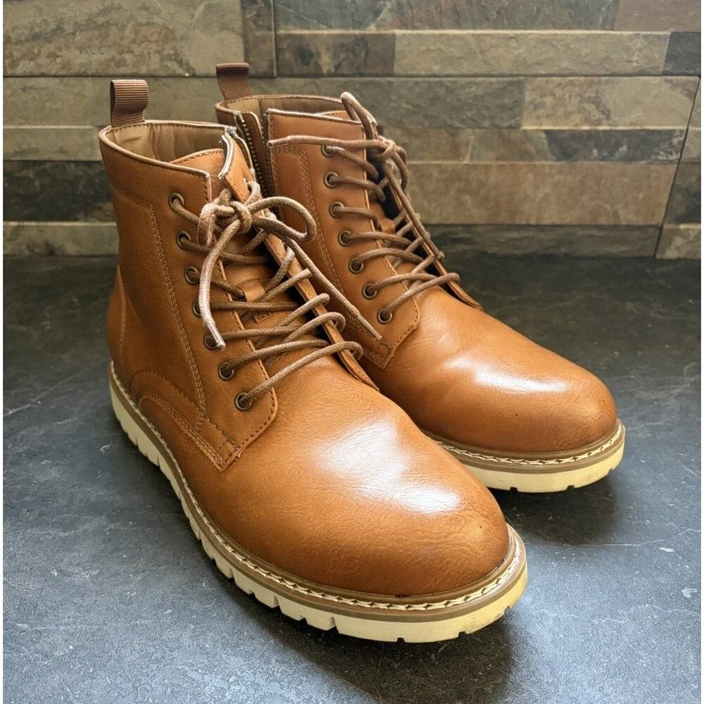 Steve Madden Men’s P-Broome Cognac Brown Chukka Boots  US Size 10